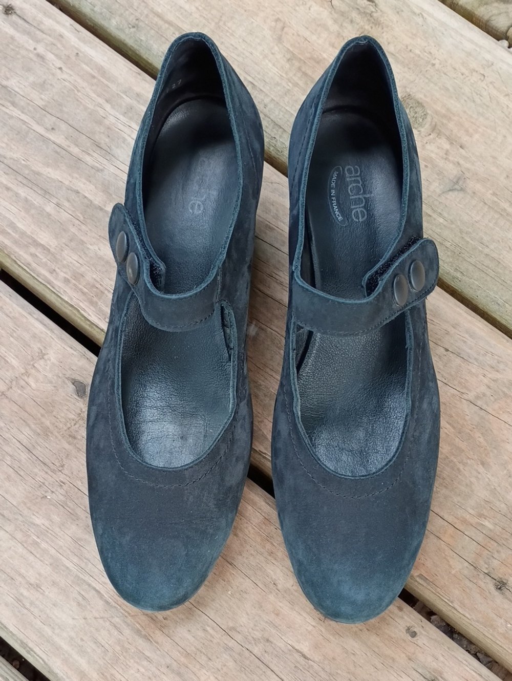 Arche Black Suede Mary Janes US 7.5 EU 38.5 - Picture 2 of 12